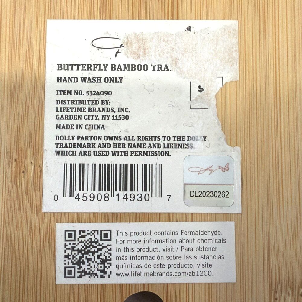 Dolly Butterfly Bamboo Serving Tray 4-Section Divided Charcuterie Jewelry Board - Picture 4 of 7